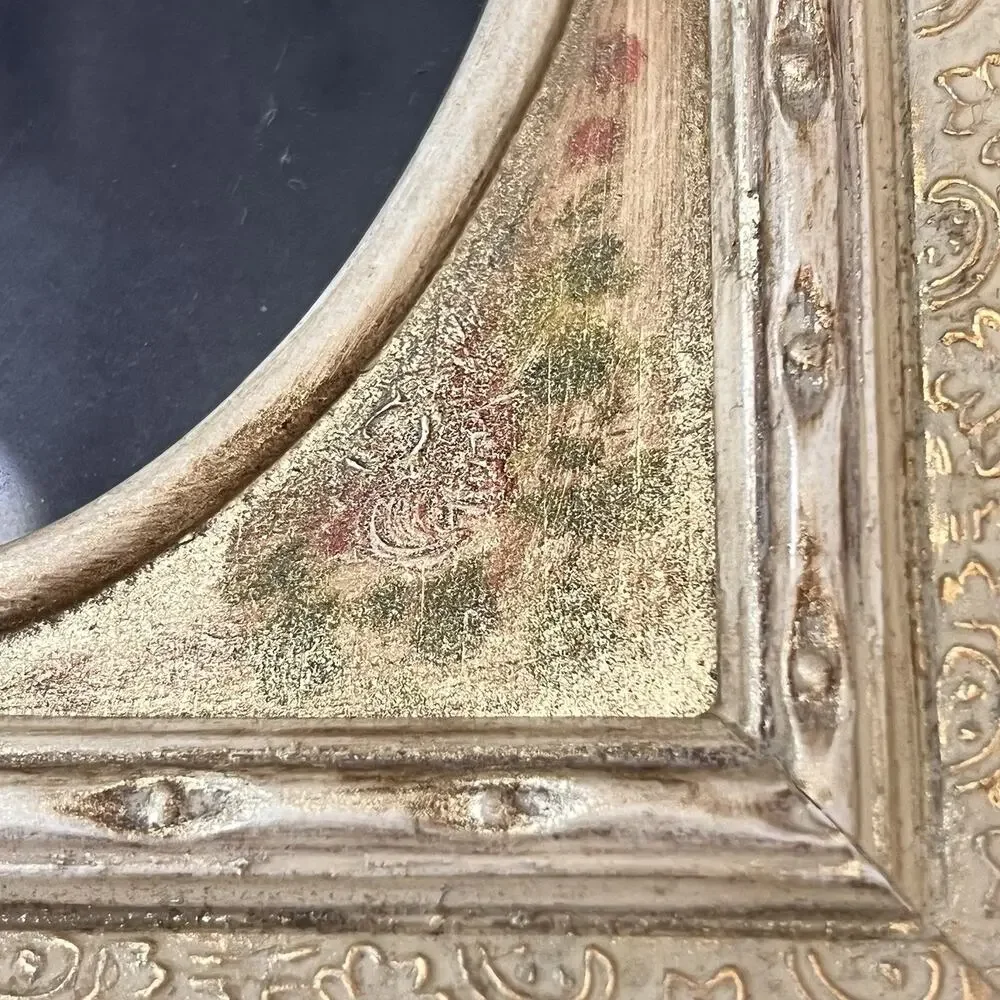 Vintage Hallmark Picture Frame Gilded Wood Construction Decorative Oval Embossed